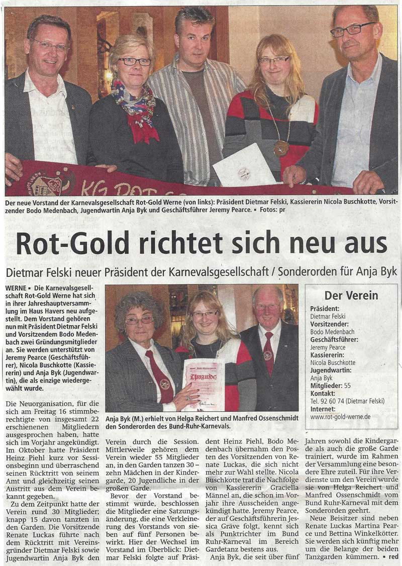 Pressebericht RN Rot Gold richtet sich neu aus 14.05.2014